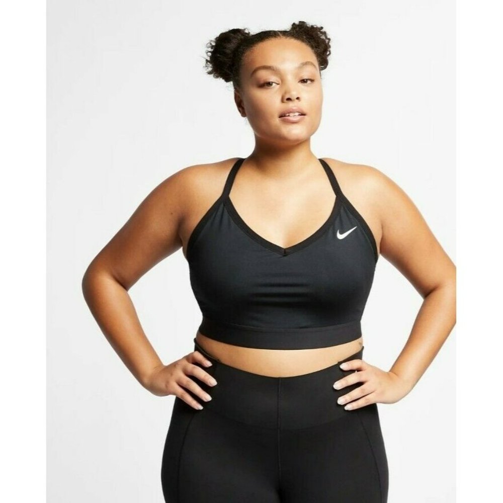 SIZE 2X WOMEN'S Nike INDY BRA TOP  SPORT RUNNING BLACK WHITE BQ0974-010